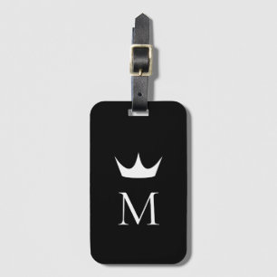 Crown Elegant Monogram Black and White Gepäckanhänger