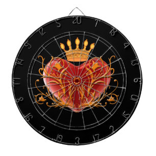 Crown Filigree Heart Dart Board Dartscheibe