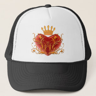 Crown Filigree Heart Hat Truckerkappe