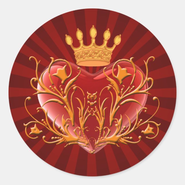 Crown Filigree Heart Stickers (Vorderseite)
