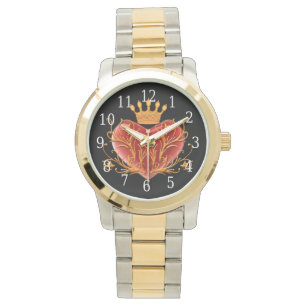 Crown Filigree Heart Watch Armbanduhr