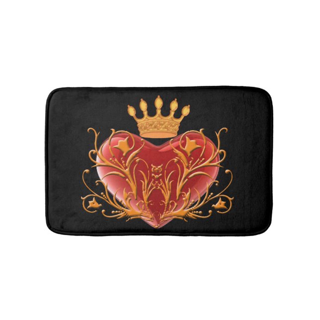 Crown Filigree Herz Bath Mat Badematte (Vorderseite)