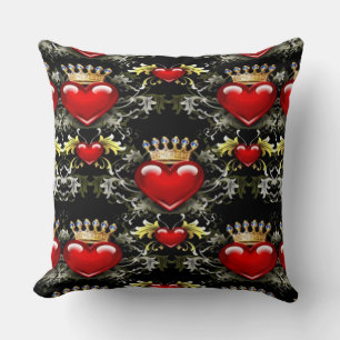 Crown Jewel Hearts Pattern Kissen