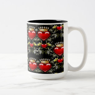 Crown Jewel Hearts Pattern Tasse