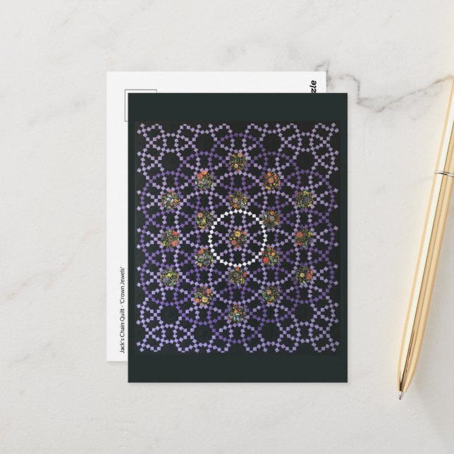 Crown Jewels Quilt Postcard Postkarte (Vorderseite/Rückseite Beispiel)