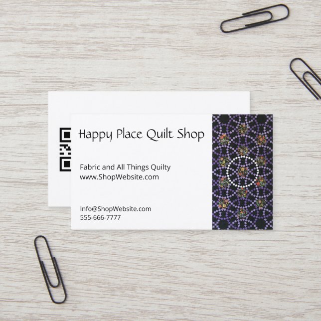 Crown Jewels Quilt Voll anpassbare Biz Cards Visitenkarte (Vorderseite/Rückseite Beispiel)