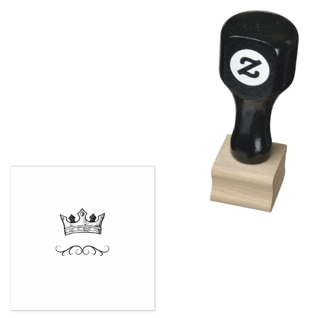 Crown King Mustache Barbershop-Logo Gummistempel (Stempel)