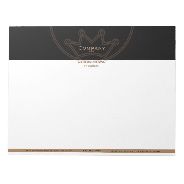 Crown Logo 11" x 8,5" Notepad Notizblock (Vorderseite)