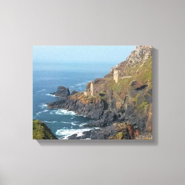 Crown Mines Botallack Cornwall England Leinwanddruck (Vorderseite)
