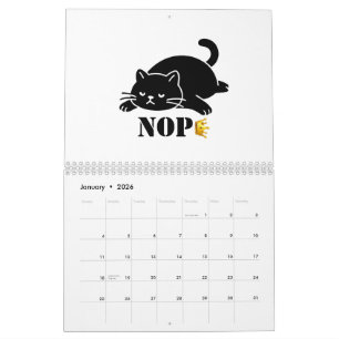 Crown NOPE Schwarze Katze Lustig für Katzenliebhab Kalender