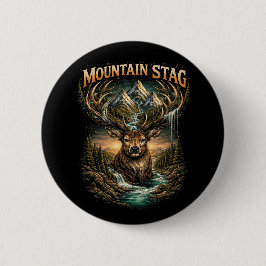 Crown of the Mountain Stag Button