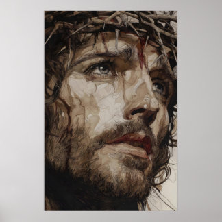 Crown Of Thorns Passion Of Christ Watercolor Poster
