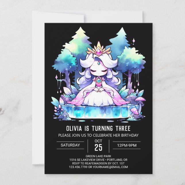 Crown Princess Birthday Einladung (Vorderseite)