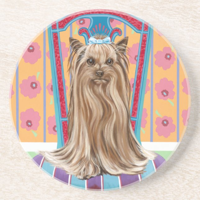Crown Princess Yorkie Sandstein Untersetzer (Vorne)
