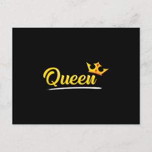 Crown Queen Princess Gold Royal Funny Gift Idee Postkarte