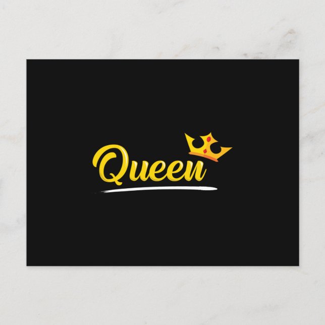 Crown Queen Princess Gold Royal Funny Gift Idee Postkarte (Vorderseite)