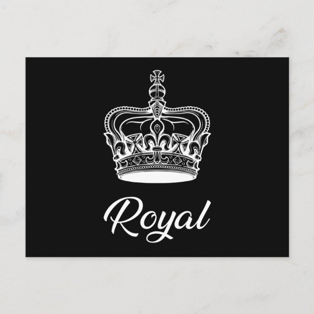 Crown Queen Princess Gold Royal Funny Gift Idee Postkarte (Vorderseite)