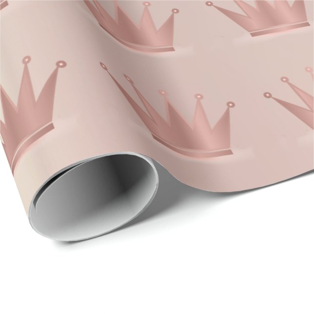 Crown Rose Gold Kupfer Prinzessin Sweet 16. Geschenkpapier (Rolleneckpunkt)