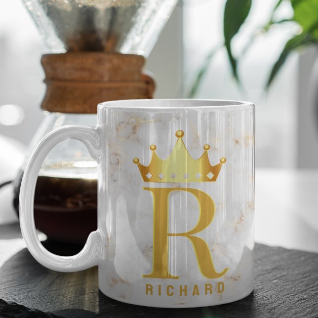Crown Royal Initial Letter Monogram Name Marble Kaffeetasse (Von Creator hochgeladen)