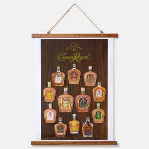 CROWN ROYAL WHISKY COLLECTION INSPIRATIONALER DRUC WANDTEPPICH MIT HOLZRAHMEN