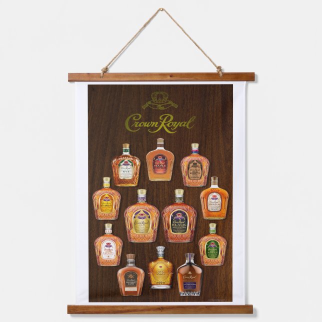 CROWN ROYAL WHISKY COLLECTION INSPIRATIONALER DRUC WANDTEPPICH MIT HOLZRAHMEN (Vorderseite)
