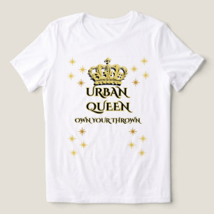CROWN THE QUEEN Damen Weiß Schwarz Gold Tri-Blend Shirt
