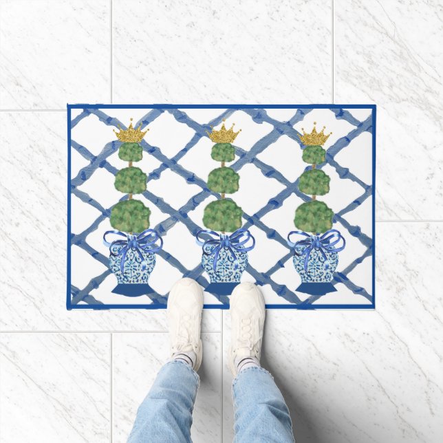 Crown Topiary Chinoiserie Ginger Jars Jar Fußmatte (Indoor)