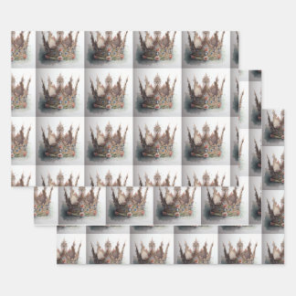 Crown Wrapping Paper Fit für eine Königin Geschenkpapier Set