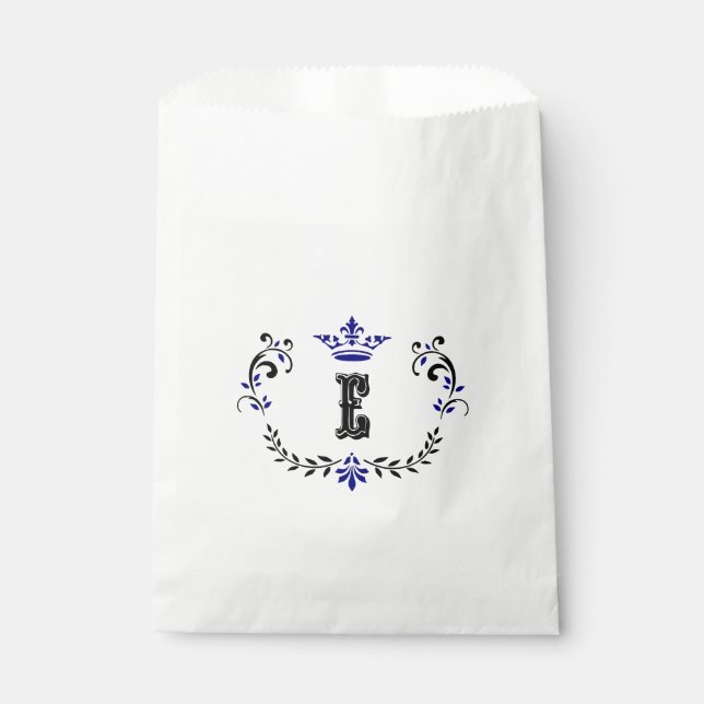 Crown Wreath Monogram 'E' Geschenktütchen (Vorderseite)