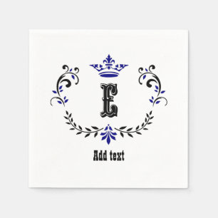 Crown Wreath Monogram 'E' Serviette