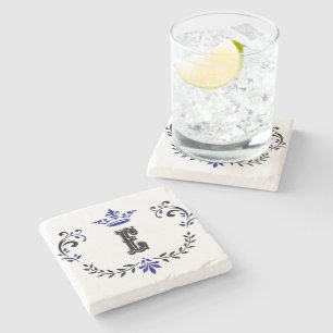 Crown Wreath Monogram 'E' Steinuntersetzer