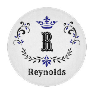 Crown Wreath Monogram "R" Personalisiert Schneidebrett
