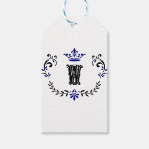 Crown Wreath Monogram 'W' Geschenkanhänger