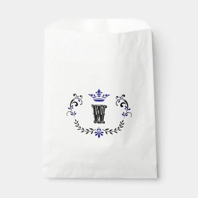 Crown Wreath Monogram 'W' Geschenktütchen (Vorderseite)