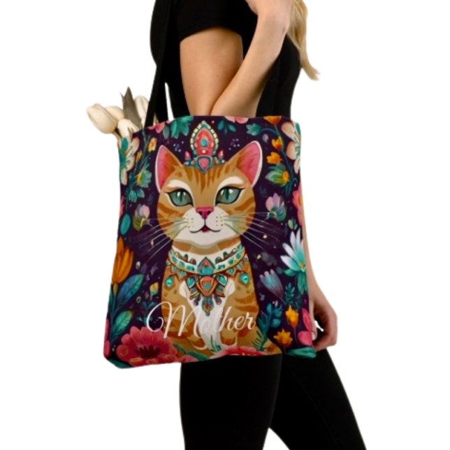 Crowned Bejewelled Cat  (Chic tote bag for Mom—perfect for errands, shopping, and showing love this Mother’s Day.

)