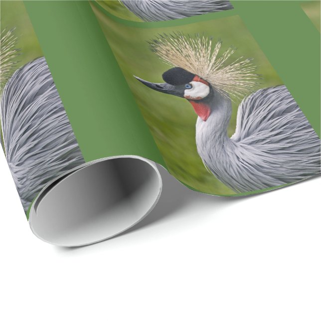 Crowned Crane Wrapping Paper Geschenkpapier (Rolleneckpunkt)