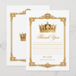Crowned in Gold Royal Crown Elegant Thank You Einladung