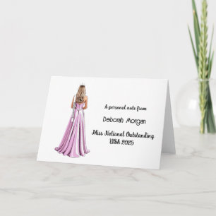 Crowned Queen Blonde Custom Stationery Mitteilungs Dankeskarte
