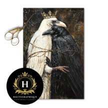 Crowned Raven Lovers Gothic Decoupage