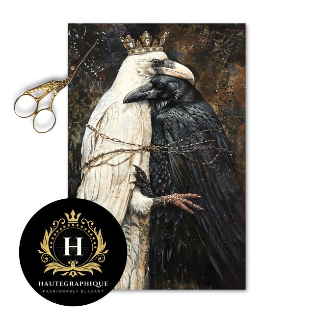 Crowned Raven Lovers Gothic Decoupage Seidenpapier (Von Creator hochgeladen)