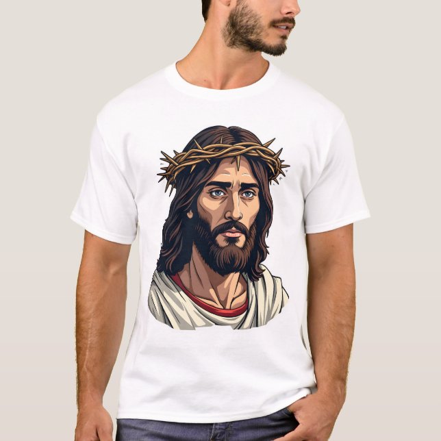 Crowned Thorns Jesus Vintage Etching Shirt (Vorderseite)