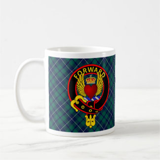 Crowned Winged Heart Douglas Wappen mit Tartan Tas Kaffeetasse