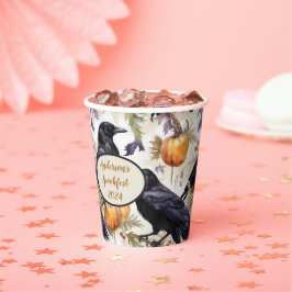 Crows and Pumpkin Custom Halloween Paper Cups Pappbecher