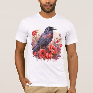 Crows Bird Crow Lover Blume T-Shirt