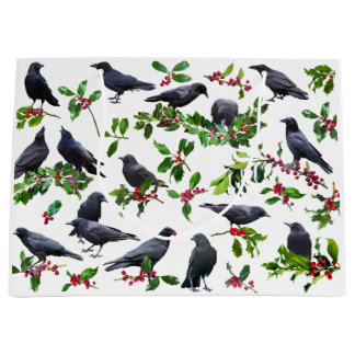Crows Holly Gift Bag Große Geschenktüte