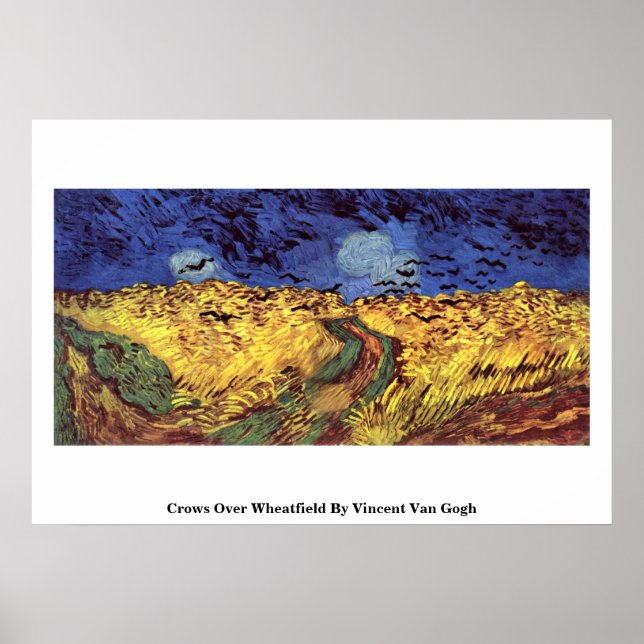 Crows Over Wheatfield von Vincent Van Gogh Poster (Vorne)