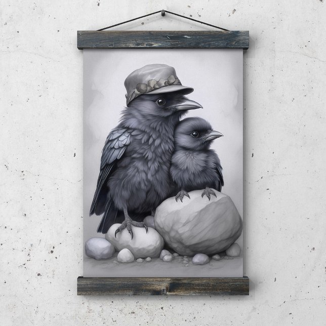 Crows Rock! Poster mit Krähen Eltern und Kind (Von Creator hochgeladen)