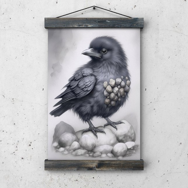 Crows Rock! Poster niedliche Krähe auf Steinen (Von Creator hochgeladen)