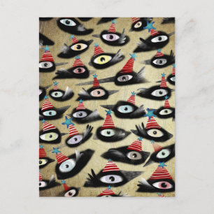 Crows schönes Winter-Party Postkarte