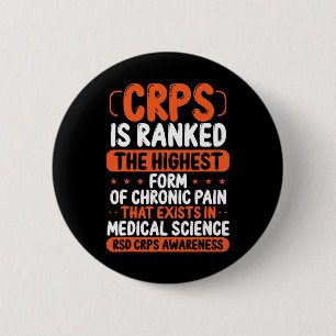 Crps Awareness Chronic Pain Orange Ribbon Rsd Crps Button